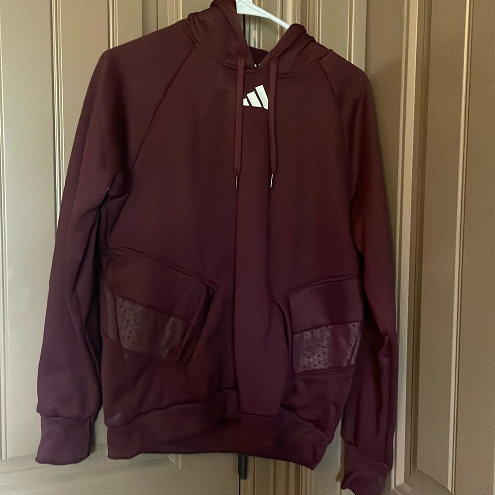 Maroon Adidas jacket- BRAND NEW